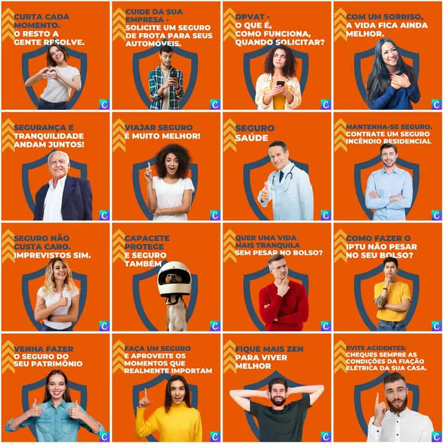 Pack Canva Corretora de Seguros Templates Editáveis 200 Artes + Legendas 2