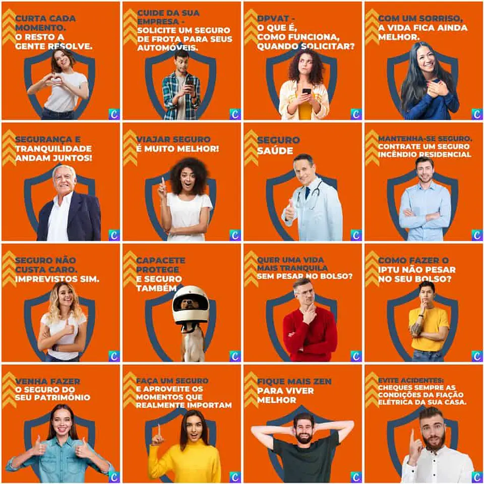 Pack Canva Corretora de Seguros Templates Editáveis 200 Artes + Legendas 2