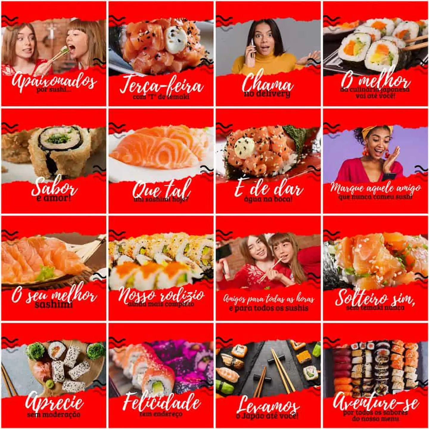 Pack Canva Sushi Templates Editáveis 200 Artes + Legendas 6
