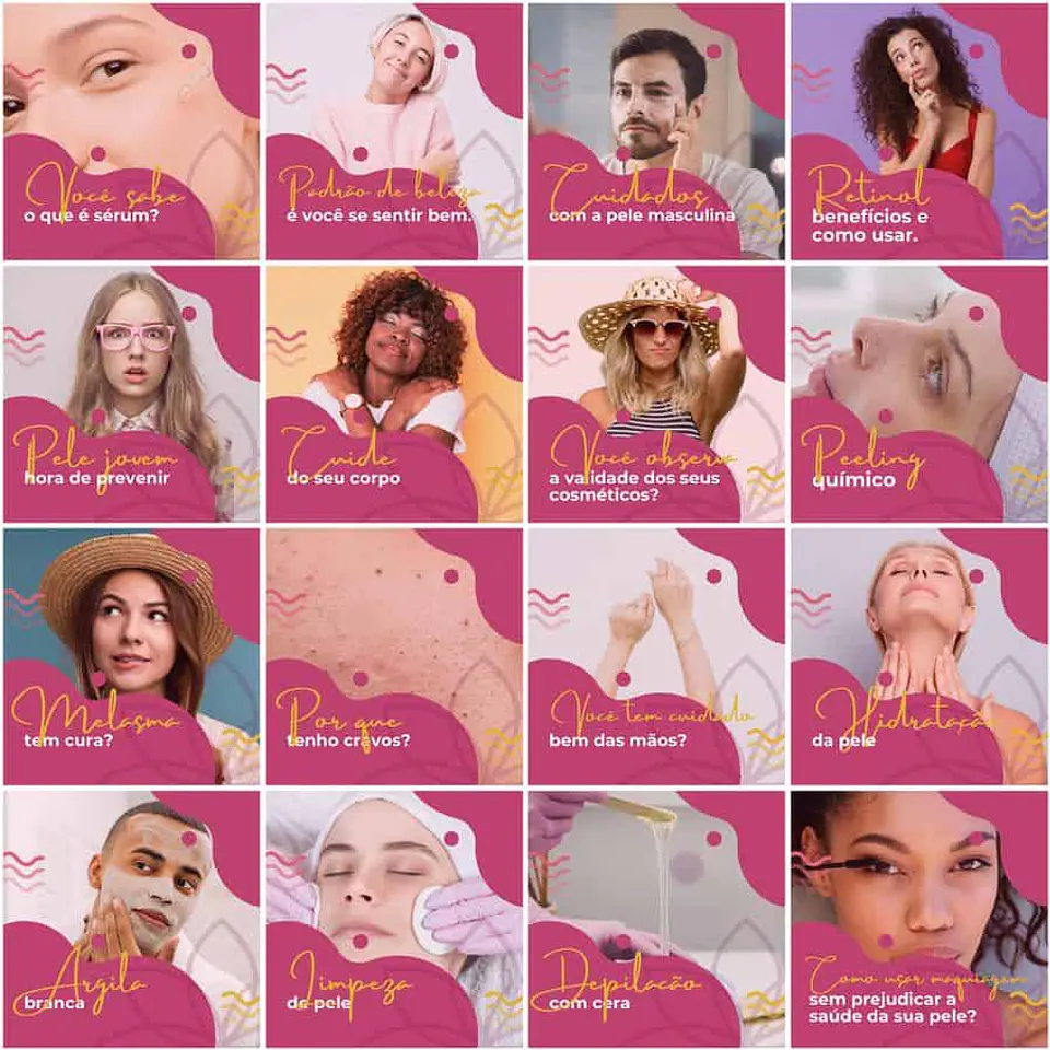 Pack Canva Estética Beleza Templates Editáveis 200 Artes + Legendas 3