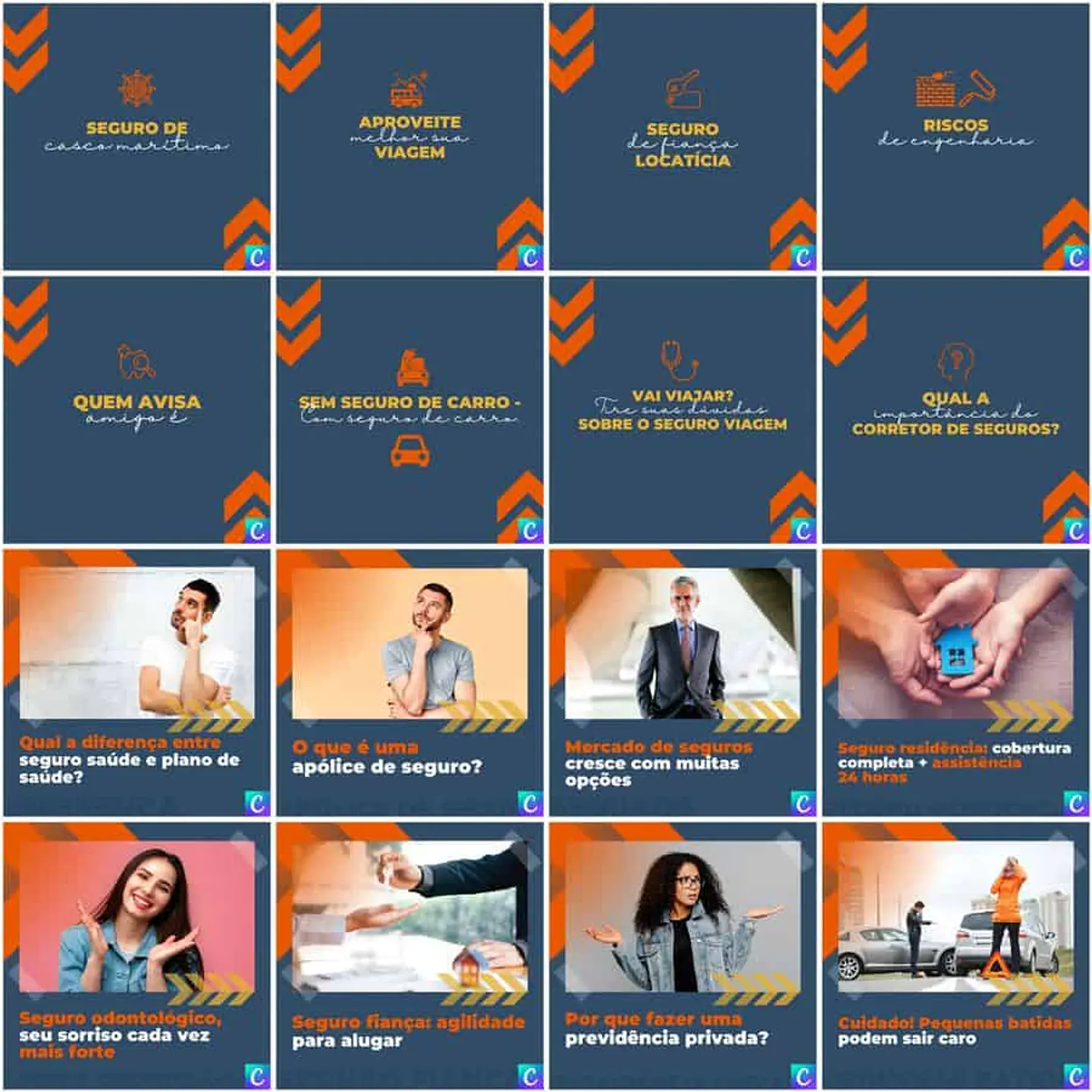 Pack Canva Corretora de Seguros Templates Editáveis 200 Artes + Legendas 4