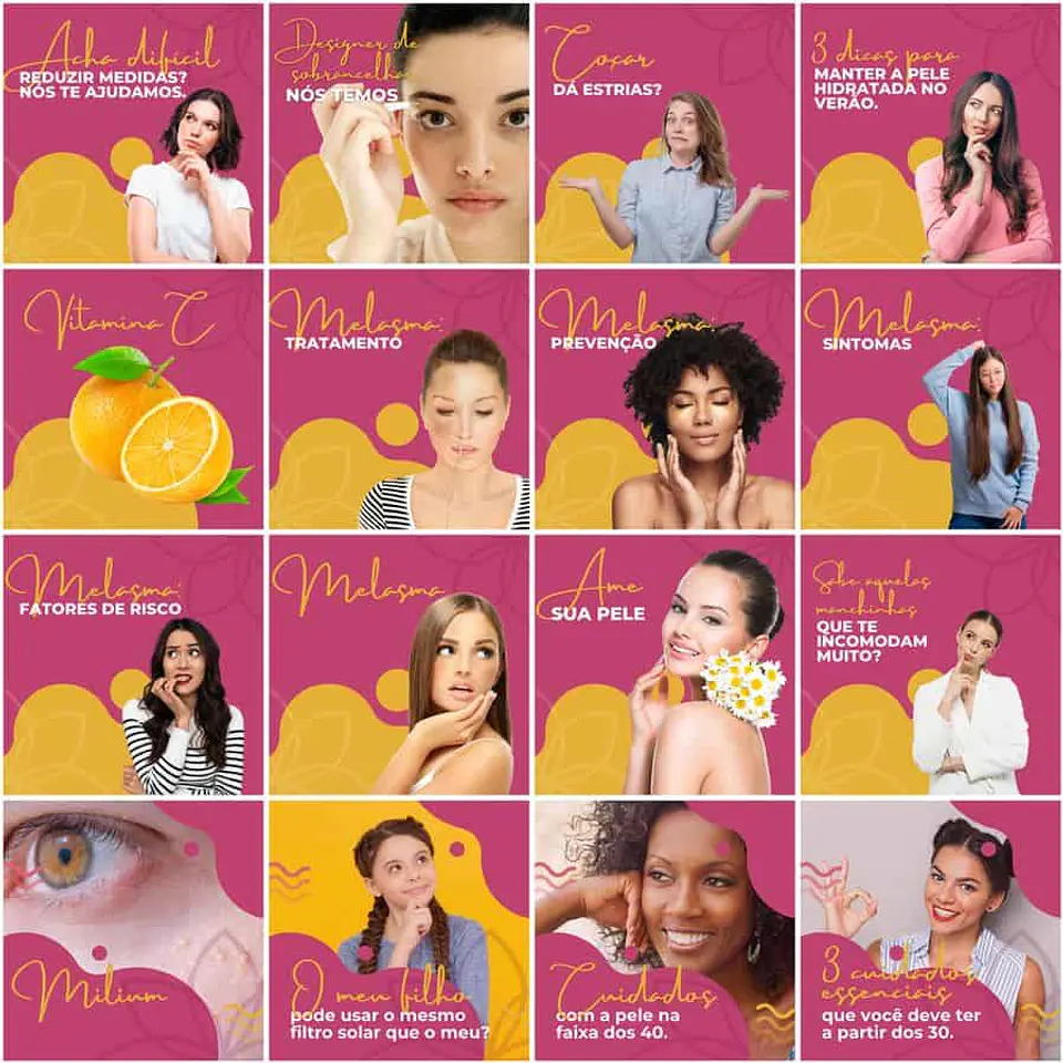 Pack Canva Estética Beleza Templates Editáveis 200 Artes + Legendas 4