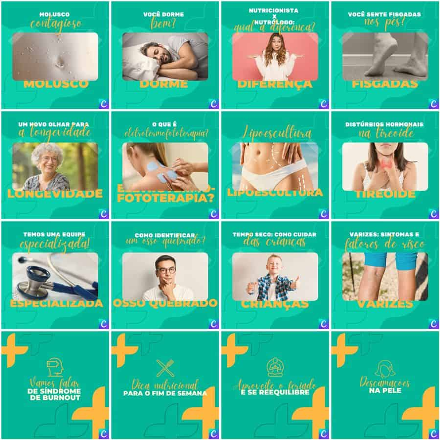 Pack Canva Clinicas Medica Templates Editáveis 200 Artes + Legendas 7