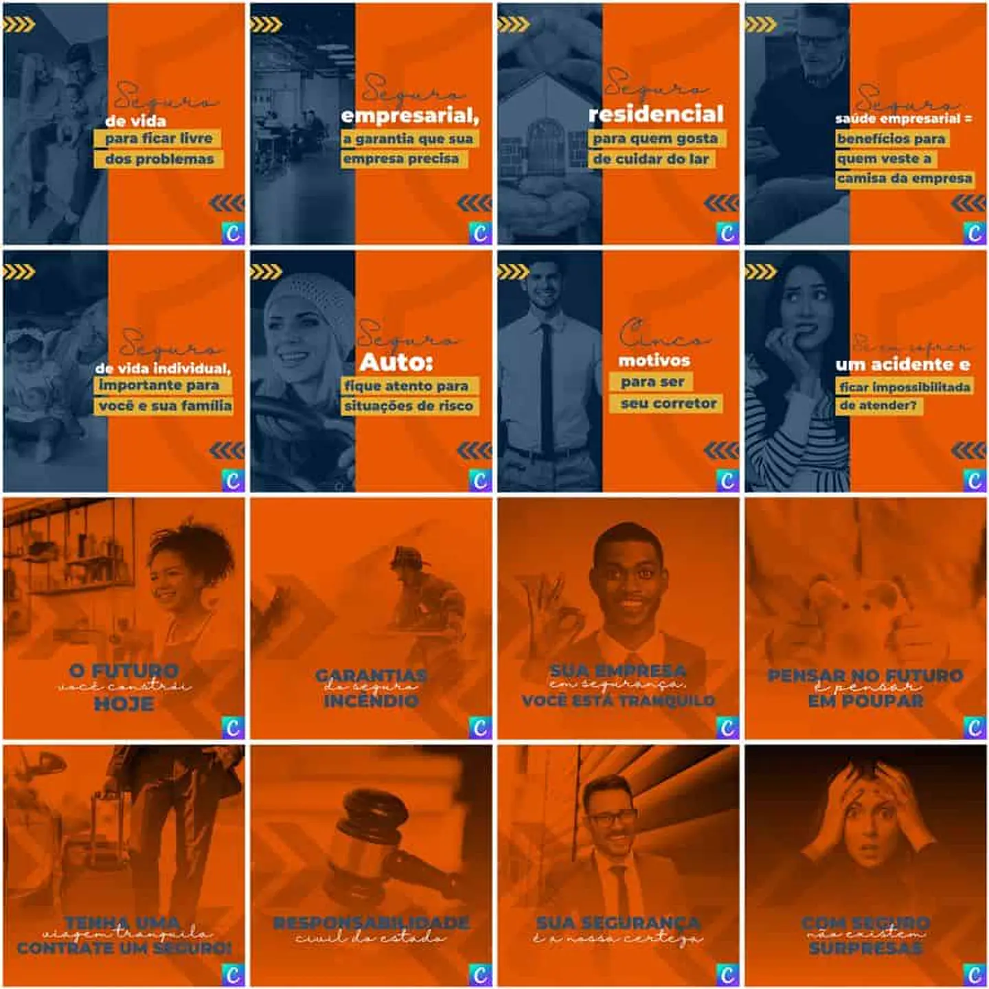 Pack Canva Corretora de Seguros Templates Editáveis 200 Artes + Legendas 6