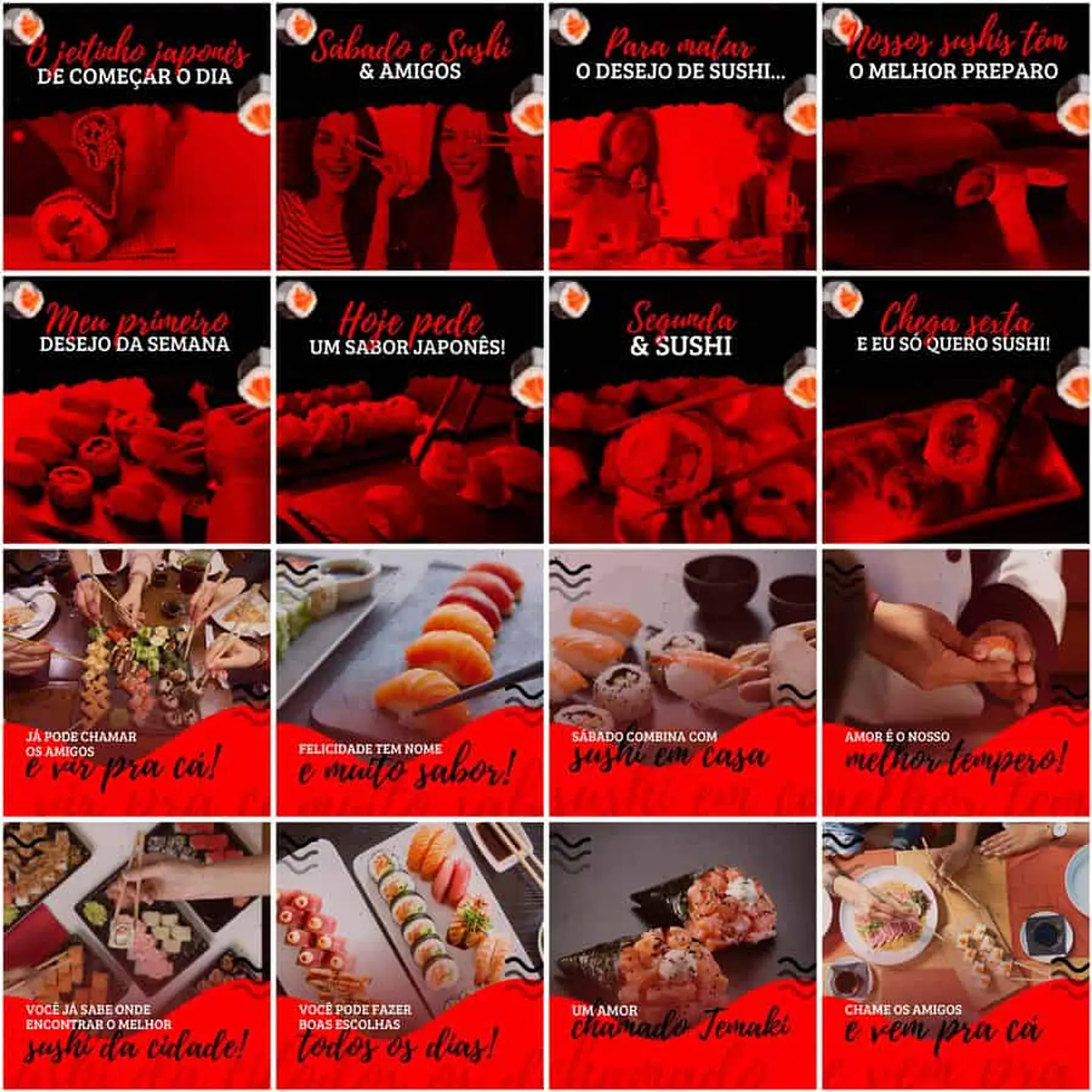 Pack Canva Sushi Templates Editáveis 200 Artes + Legendas 8