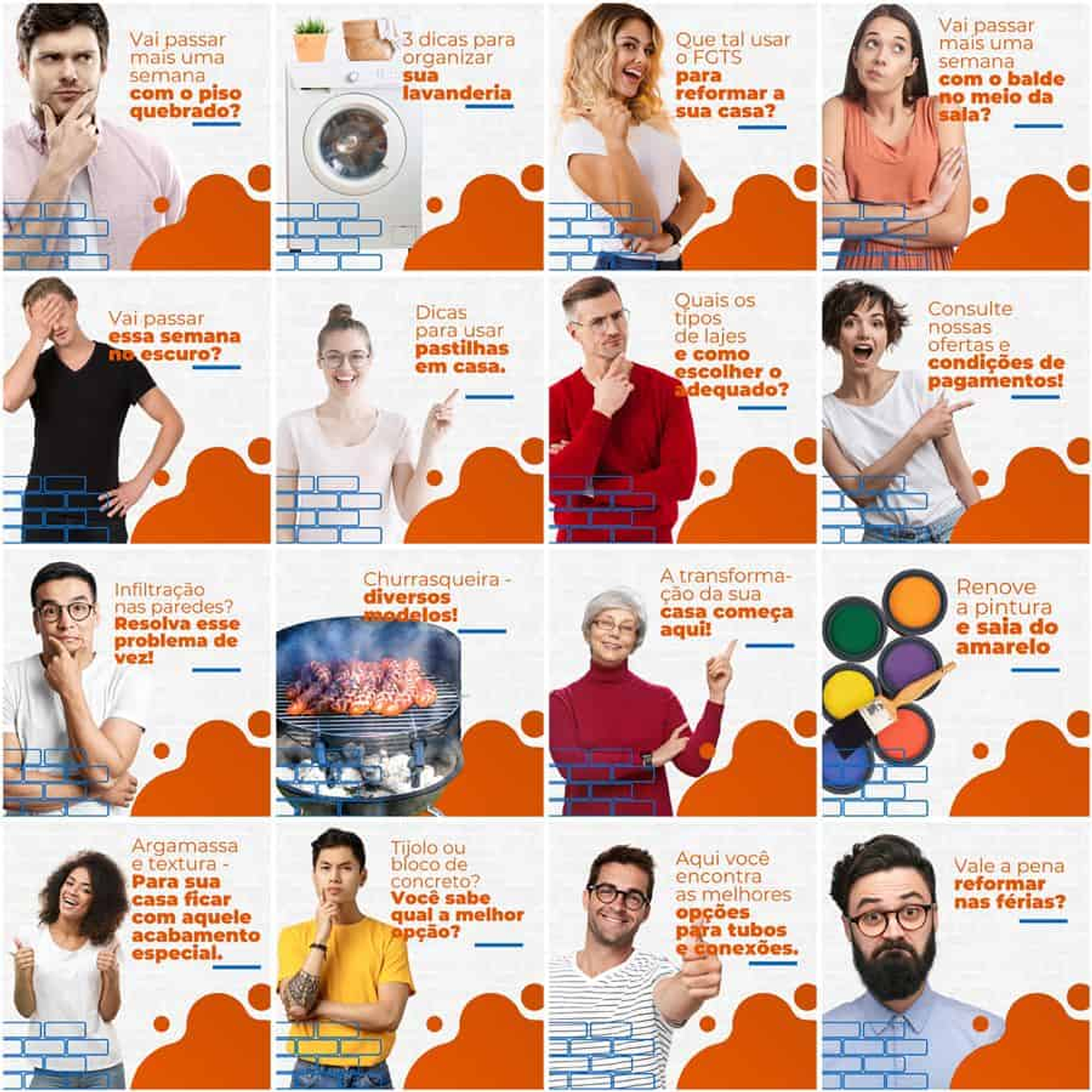 Pack Canva Materiais de Construção Templates Editáveis 200 Artes + Legendas 1