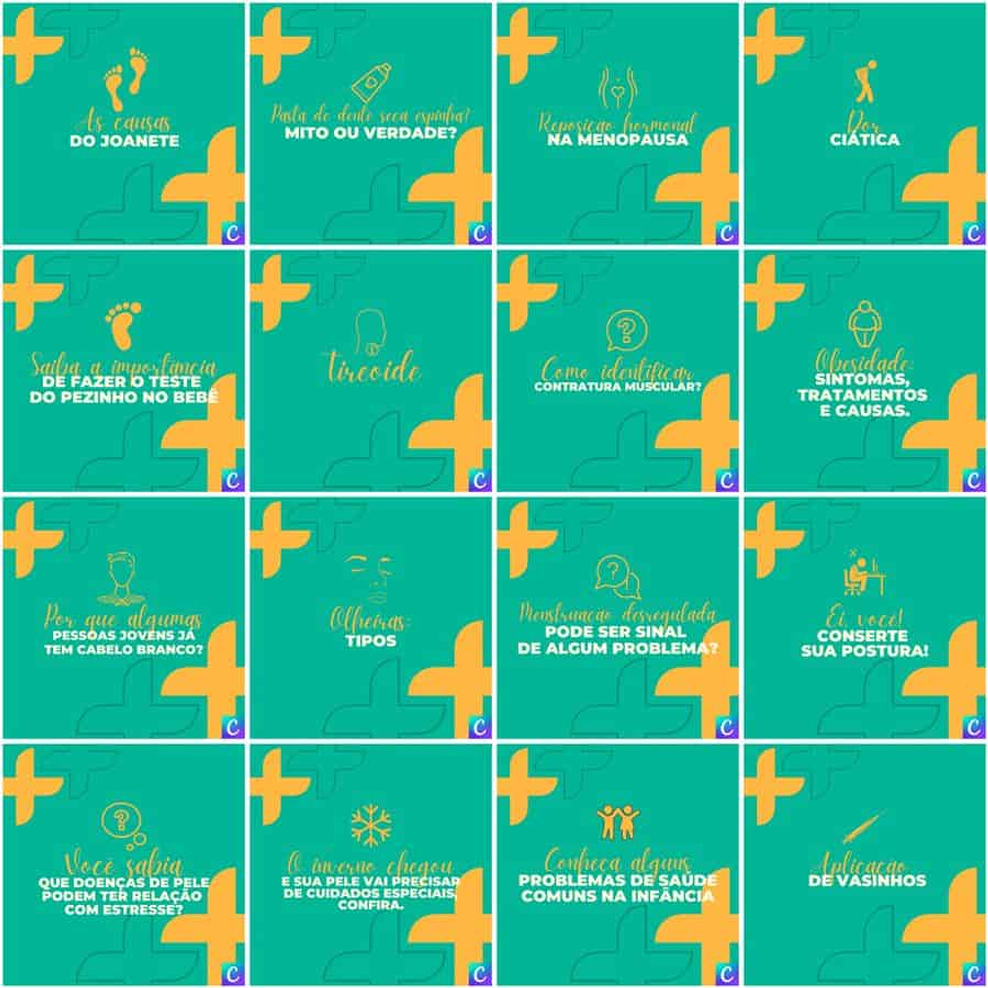 Pack Canva Clinicas Medica Templates Editáveis 200 Artes + Legendas 8