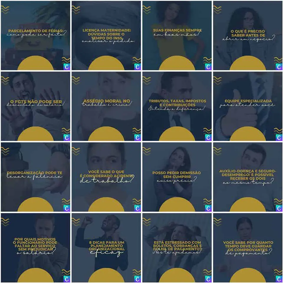 Pack Canva Contabilidade Templates Editáveis 200 Artes + Legendas 8