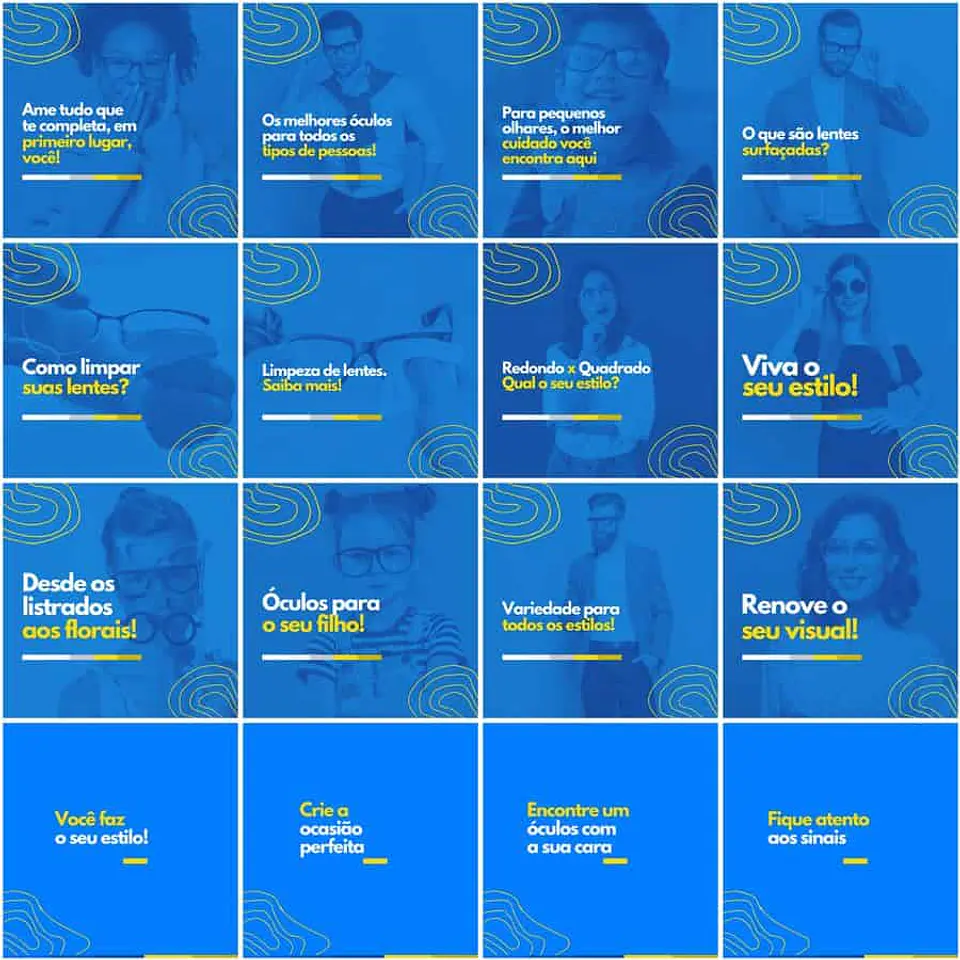 Pack Canva Óticas Oftalmologia Templates Editáveis 200 Artes + Legendas 4