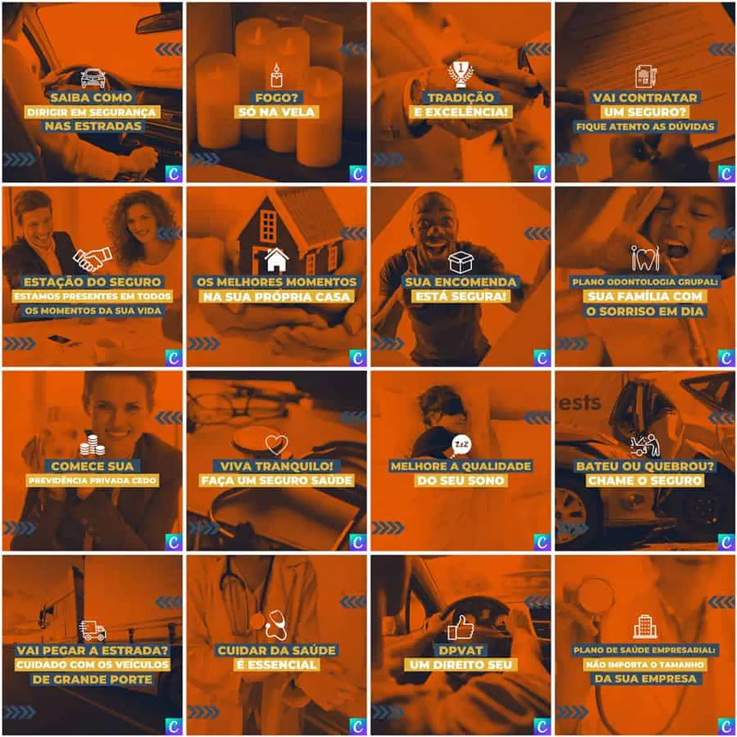 Pack Canva Corretora de Seguros Templates Editáveis 200 Artes + Legendas 8