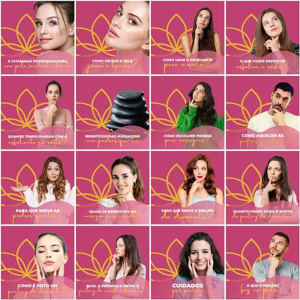 Pack Canva Estética Beleza Templates Editáveis 200 Artes + Legendas 8