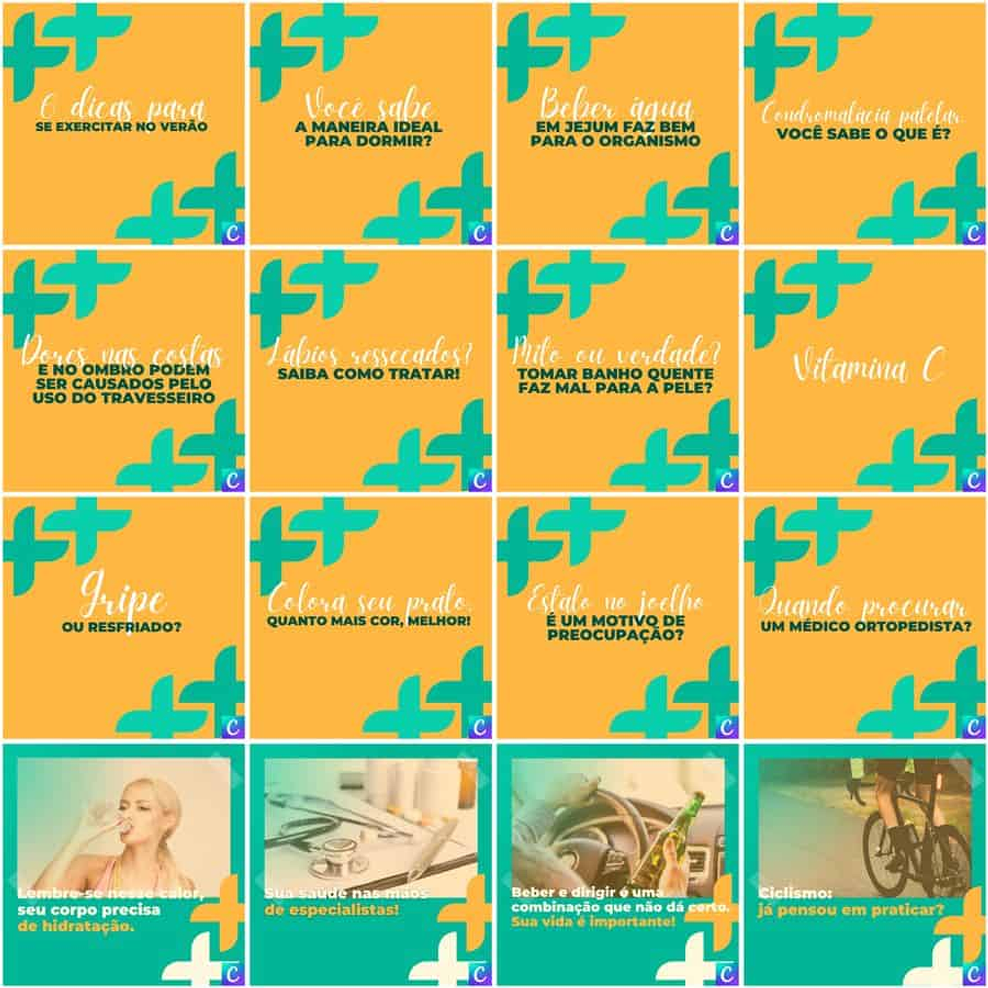 Pack Canva Clinicas Medica Templates Editáveis 200 Artes + Legendas 10