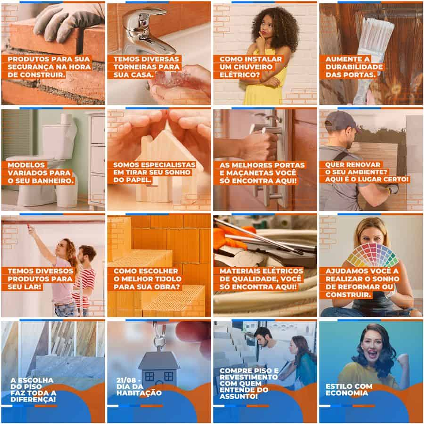 Pack Canva Materiais de Construção Templates Editáveis 200 Artes + Legendas 4