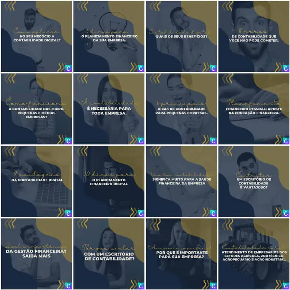 Pack Canva Contabilidade Templates Editáveis 200 Artes + Legendas 11
