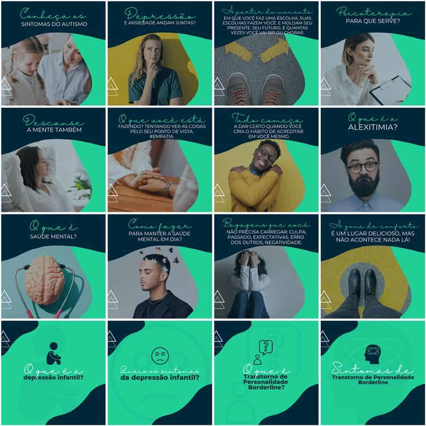 Pack Canva Psigologo Psicologia Templates Editáveis 200 Artes + Legendas 7