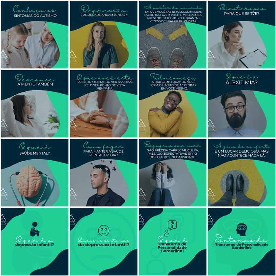 Pack Canva Psigologo Psicologia Templates Editáveis 200 Artes + Legendas 7