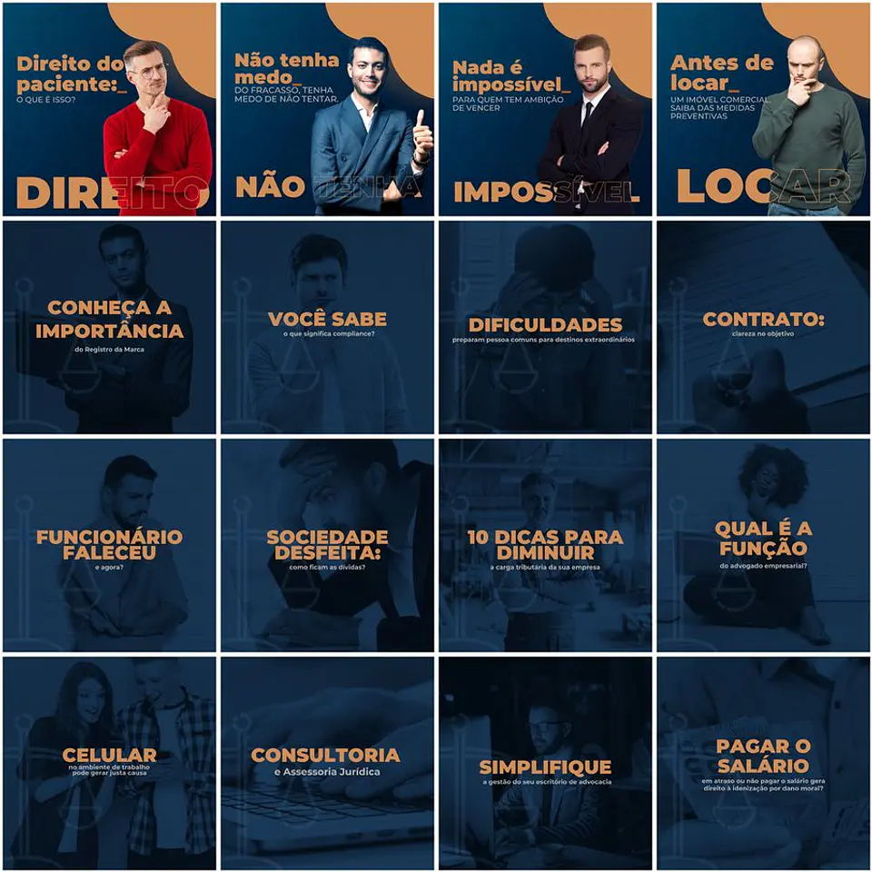 Pack Canva Advogado Advocacia Templates Editáveis 200 Artes + Legendas 12