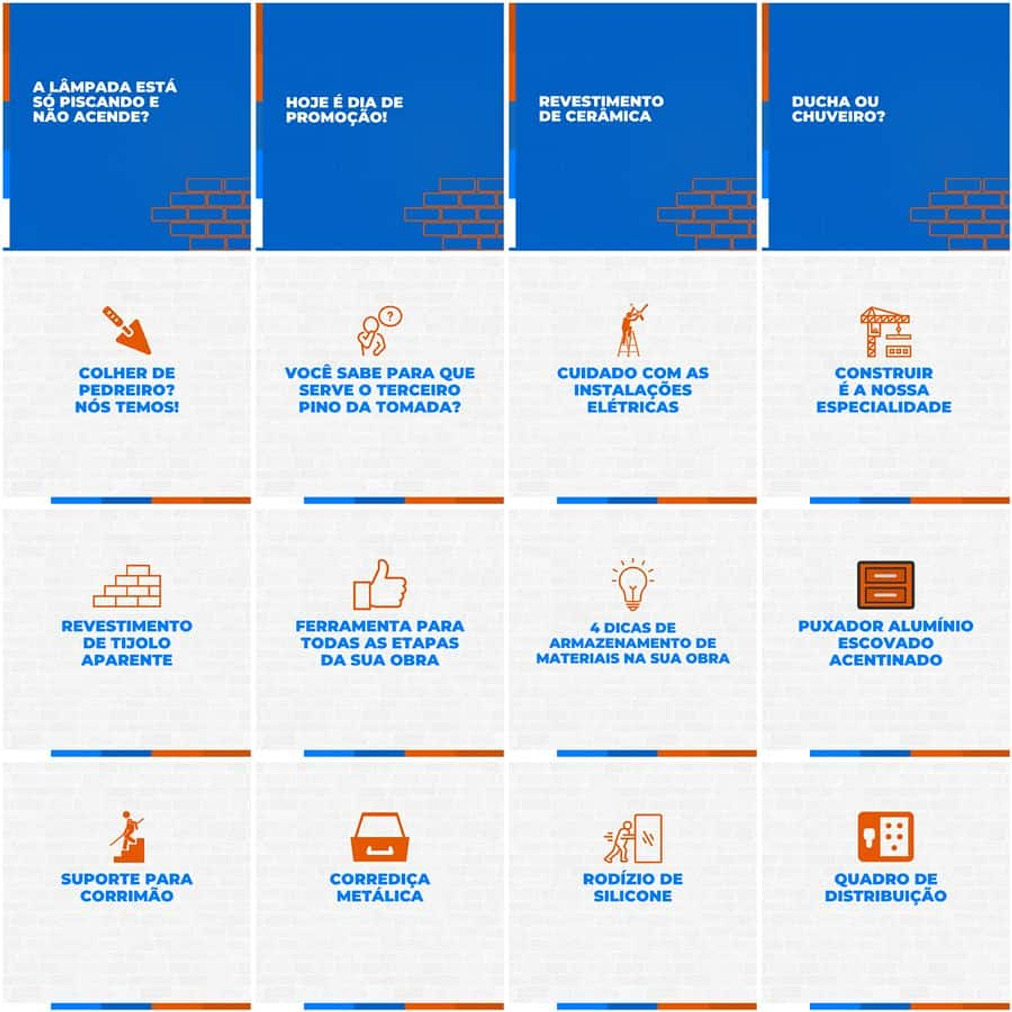 Pack Canva Materiais de Construção Templates Editáveis 200 Artes + Legendas 10