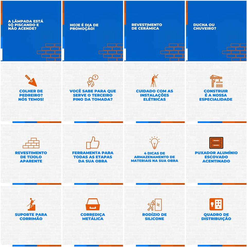 Pack Canva Materiais de Construção Templates Editáveis 200 Artes + Legendas 10