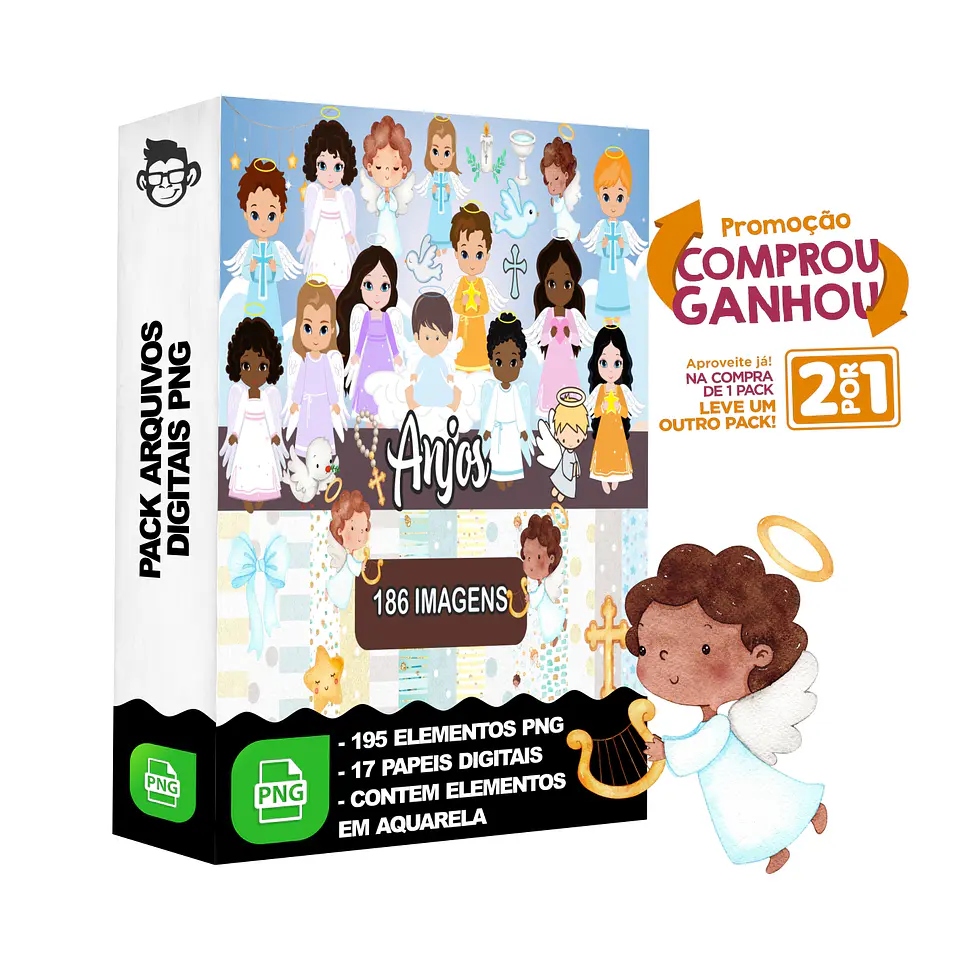 Kit Digital Anjos sem fundo Png 1