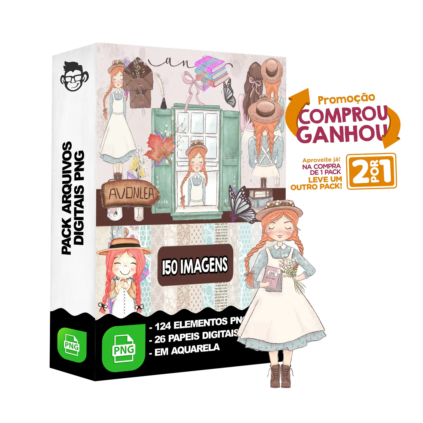 Kit Digital Anne sem fundo Png 1