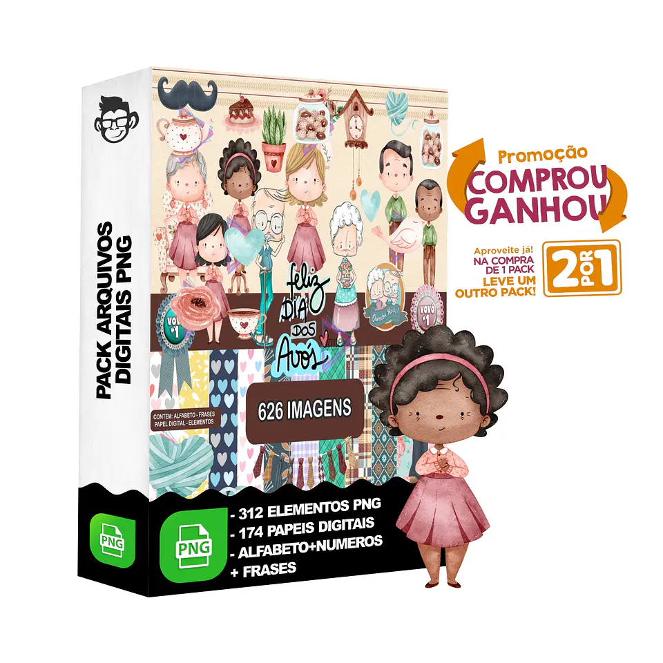 Kit Digital Avós Vovó sem fundo Png 1