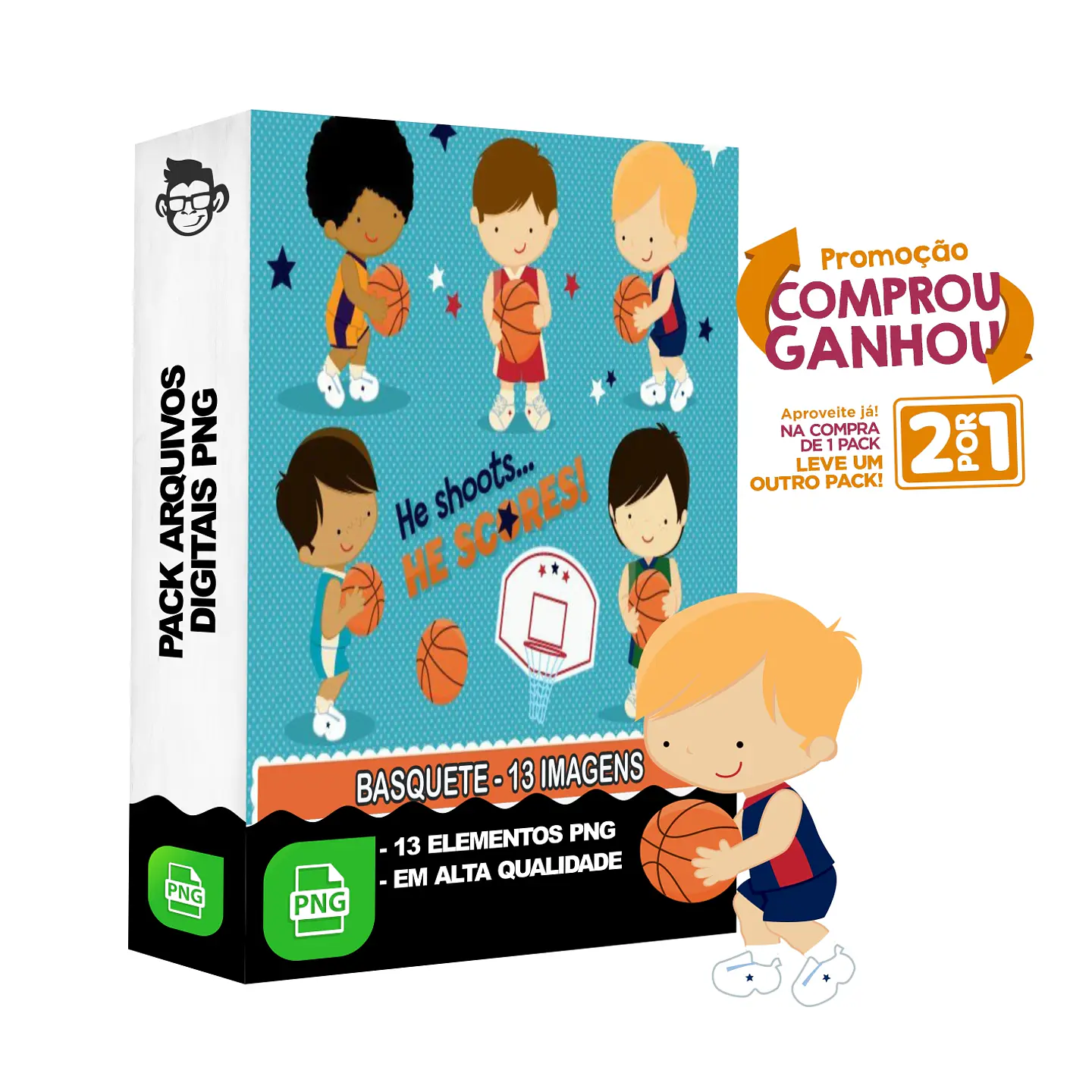 Kit Digital Basquete sem fundo Png 1