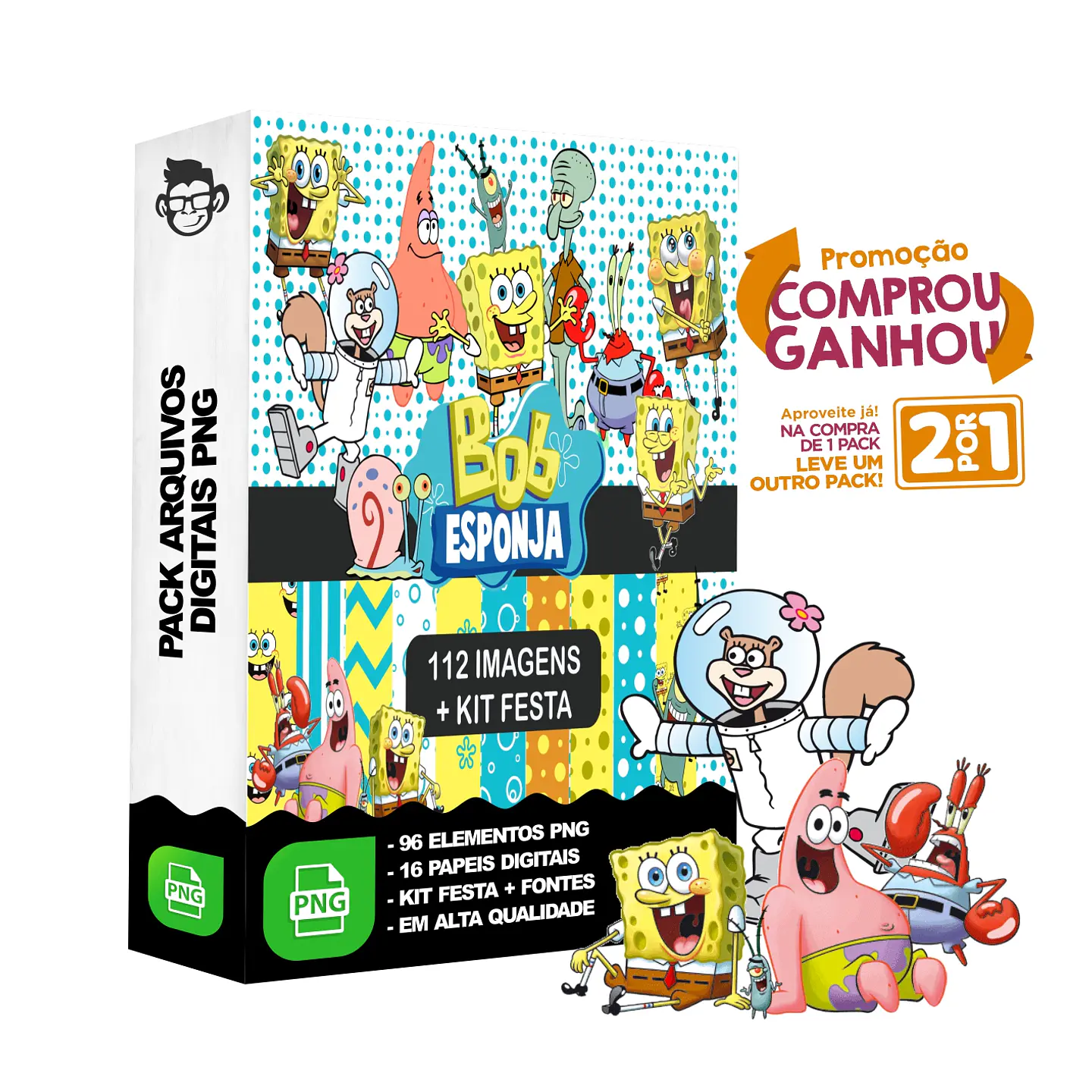 Kit Digital Bob Esponja sem fundo Png 1