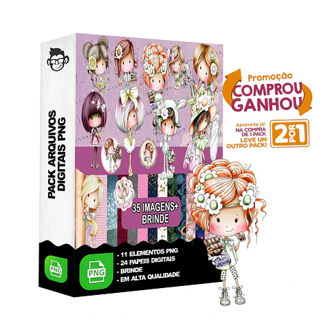 Kit Digital Bonequinhas Bonecas sem fundo Png