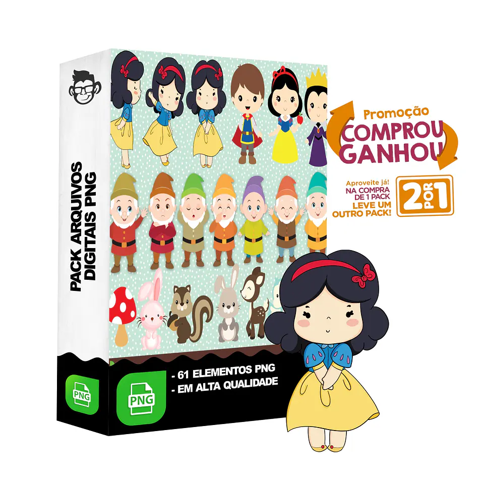 Kit Digital Branca de Neve sem fundo Png 1