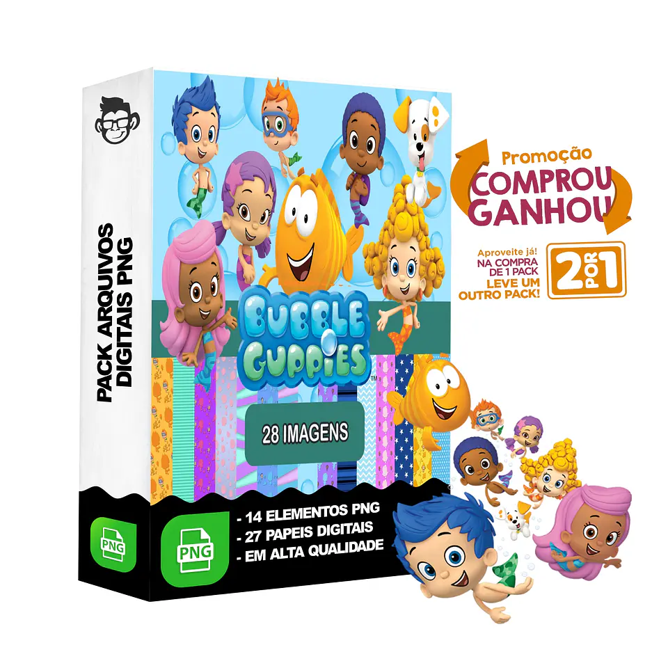 Kit Digital Bublle Guppies sem fundo Png 1