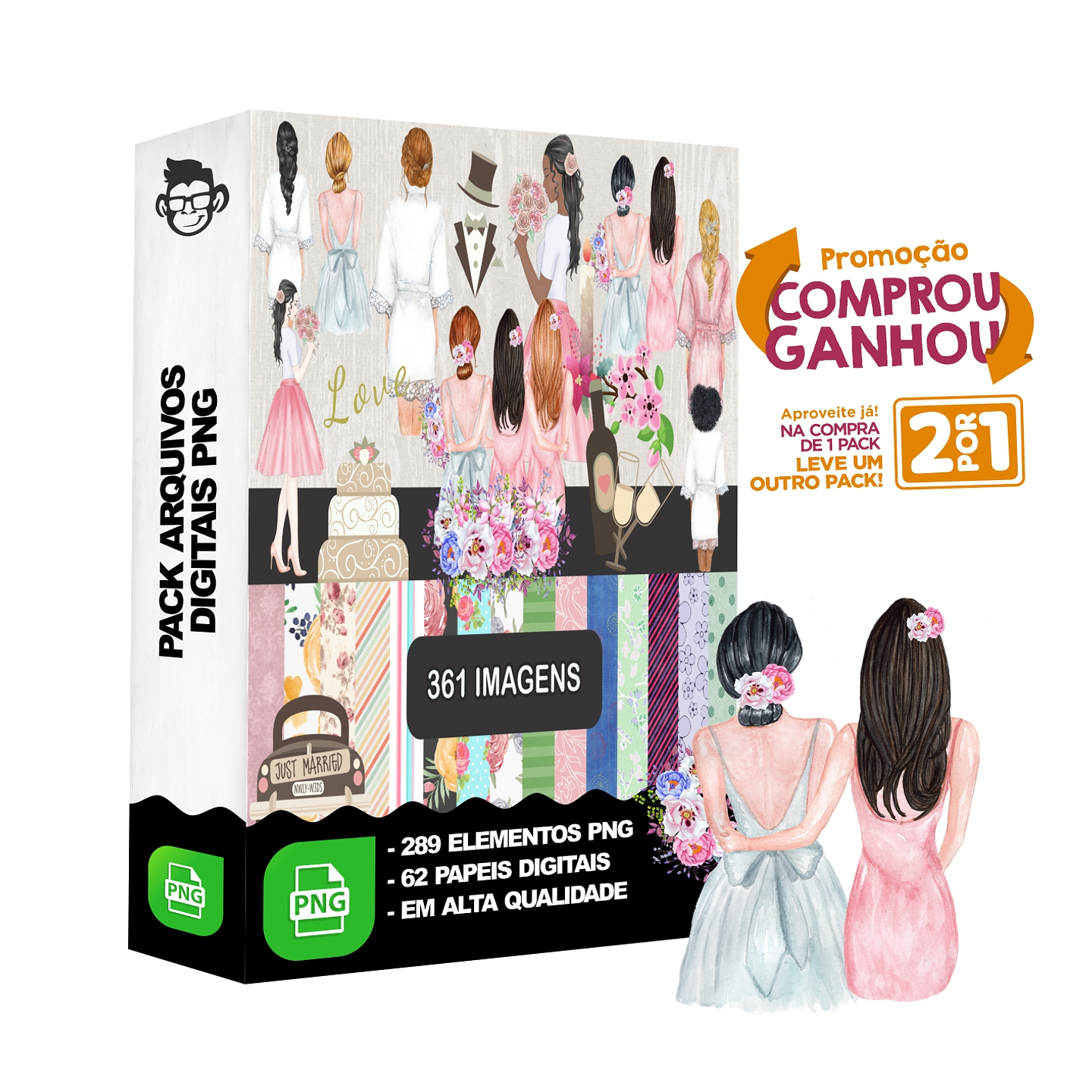 Kit Digital Casamento Noivas Cerimonial sem fundo Png 1