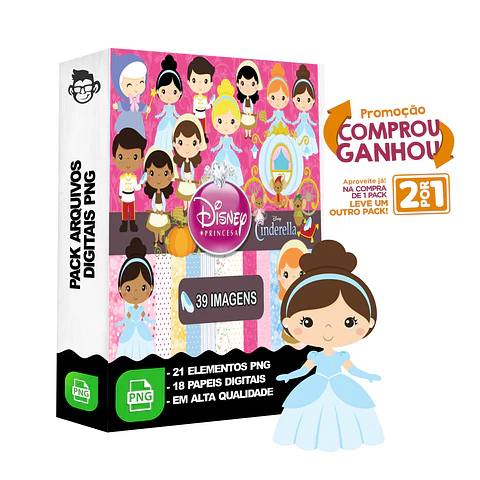 Kit Digital Cinderela sem fundo Png