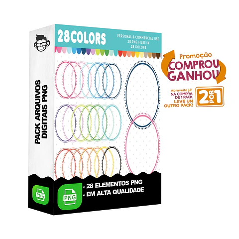 Kit Digital Circulos Coloridos sem fundo Png