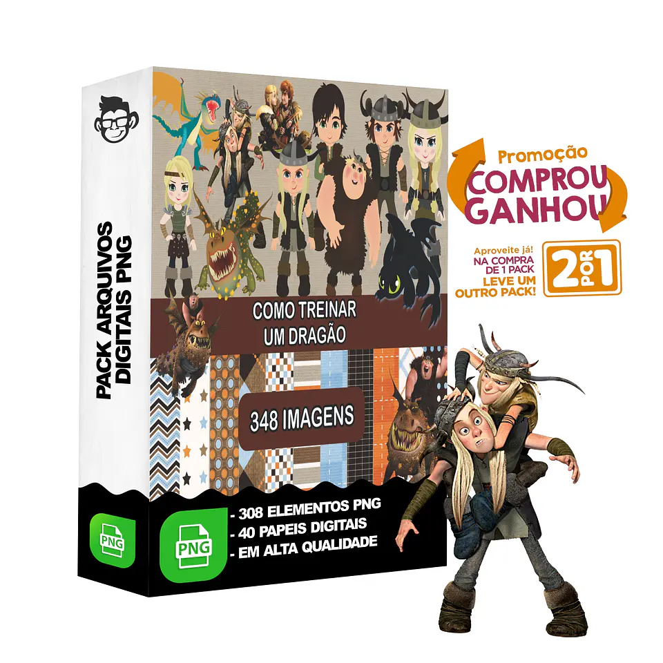 Kit Digital Como Treinar um Dragão sem fundo Png 1