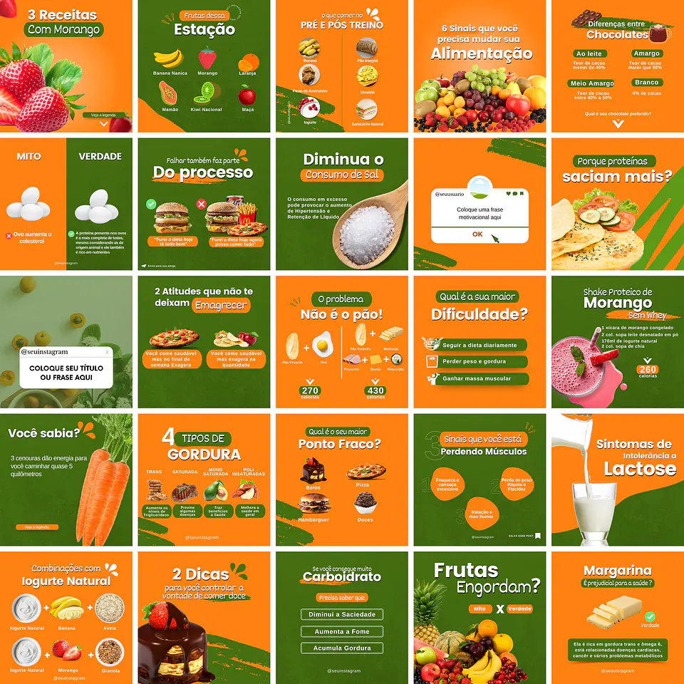 Pack Canva Nutricionista Nutrição 2.0 Templates Editáveis 50 Artes + Bônus 2
