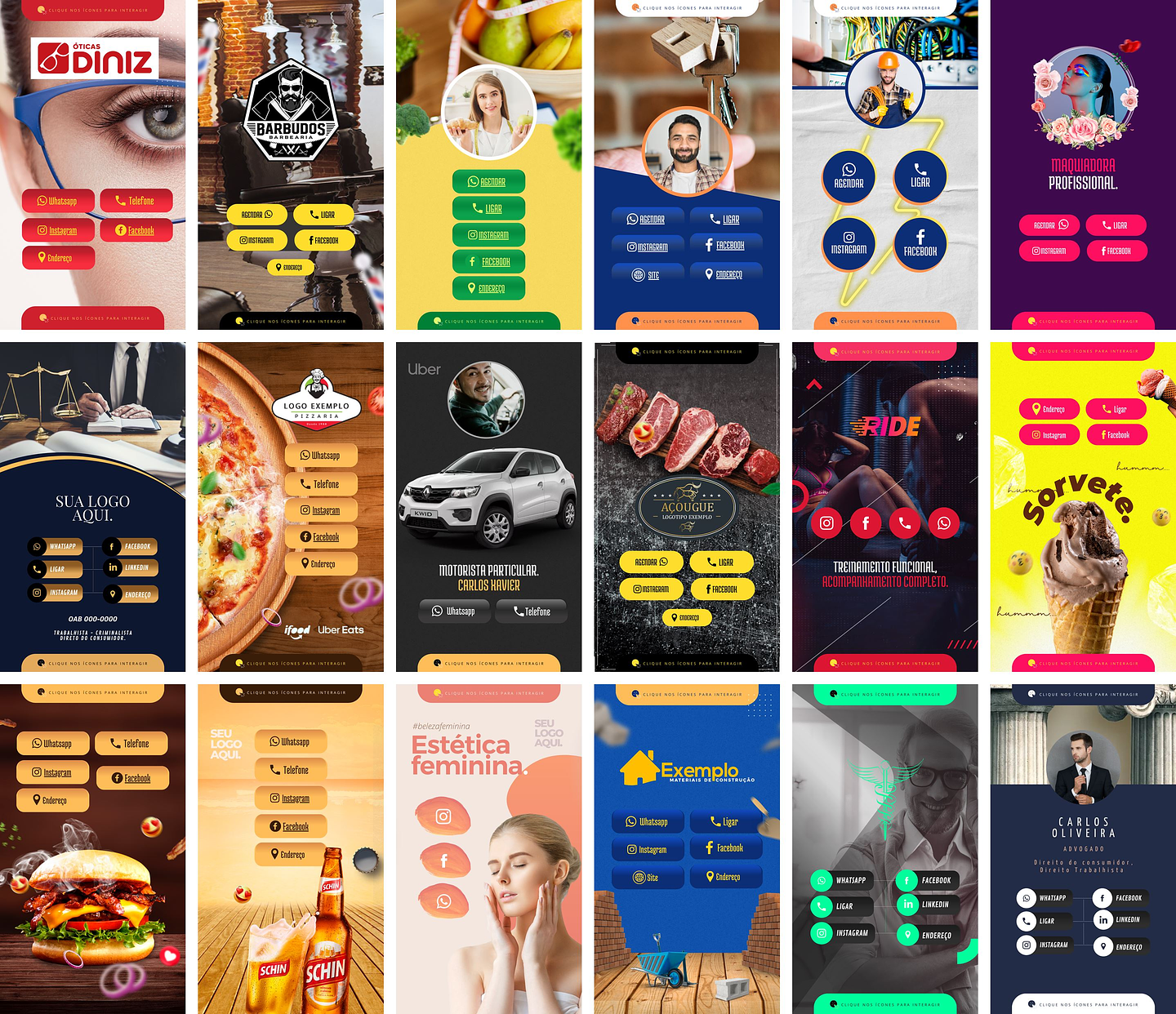 Pack Canva Cartão Interativo Virtual Templates Editáveis 40 Artes + Bônus 1