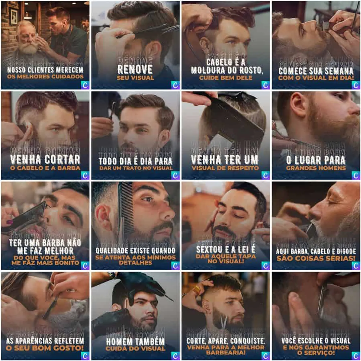 Pack Canva Barbearia Templates Editáveis 200 Artes + Legendas 1