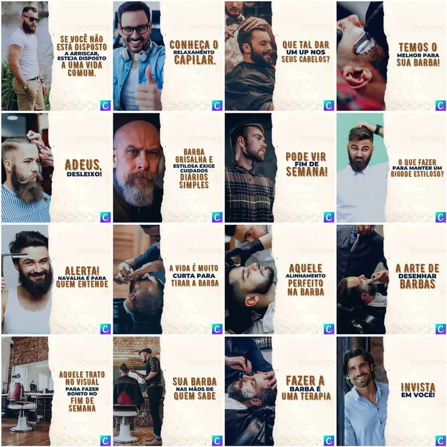 Pack Canva Barbearia Templates Editáveis 200 Artes + Legendas 5