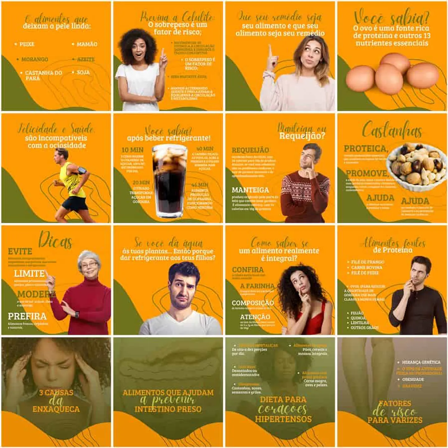 Pack Canva Nutricionista Nutrição Templates Editáveis 200 Artes + Legendas 6