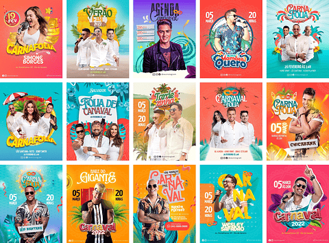 Pack Canva Carnaval Templates Editáveis 24 Artes + Bônus