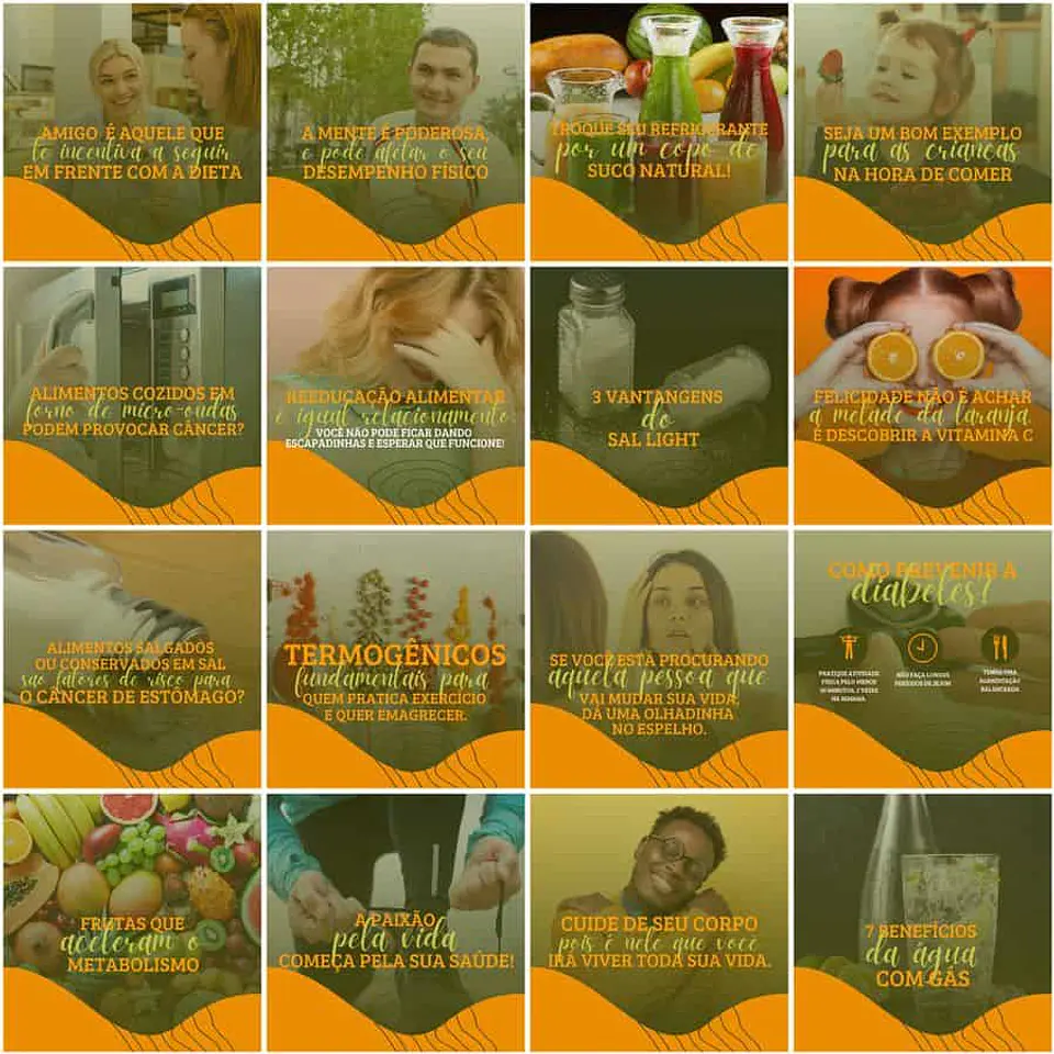 Pack Canva Nutricionista Nutrição Templates Editáveis 200 Artes + Legendas 7