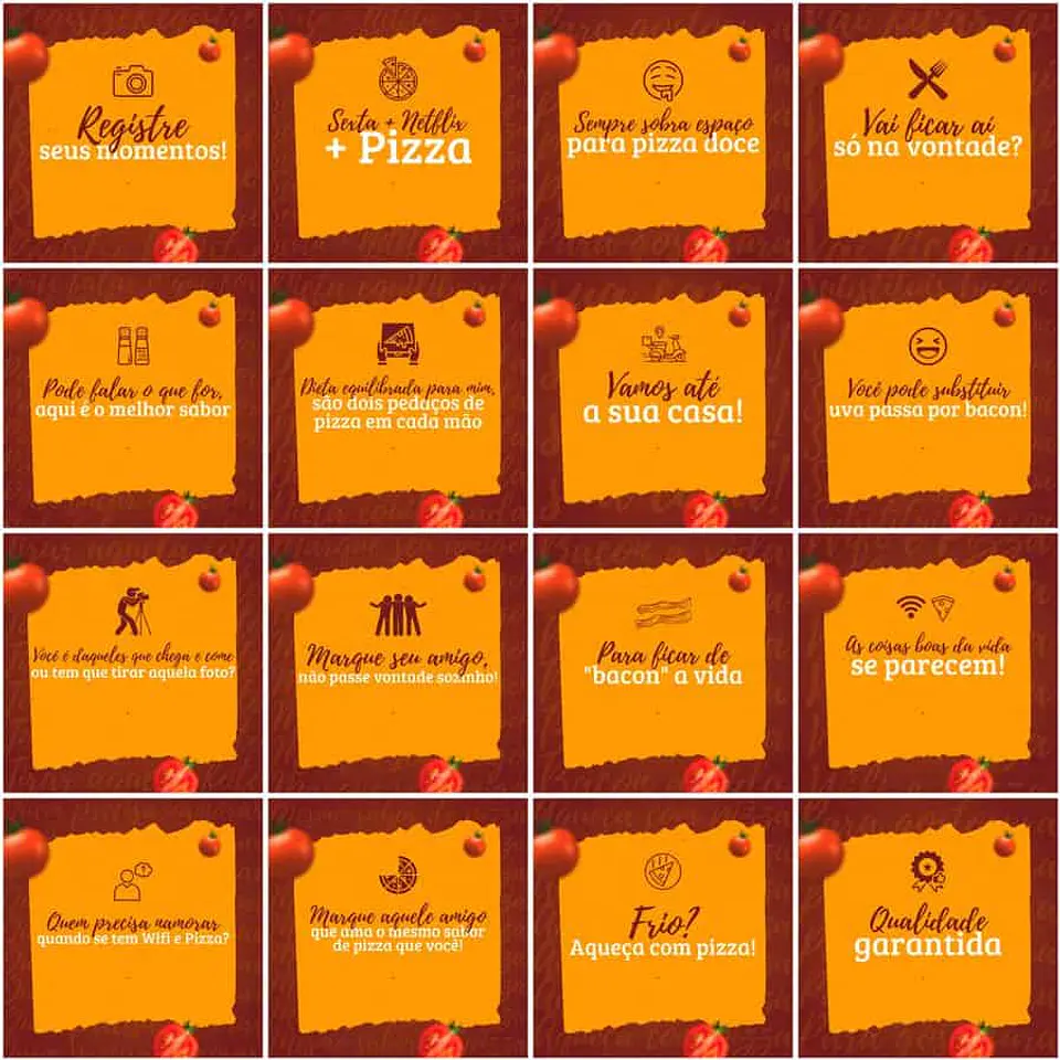 Pack Canva Pizzaria Pizza Templates Editáveis 200 Artes + Legendas 7