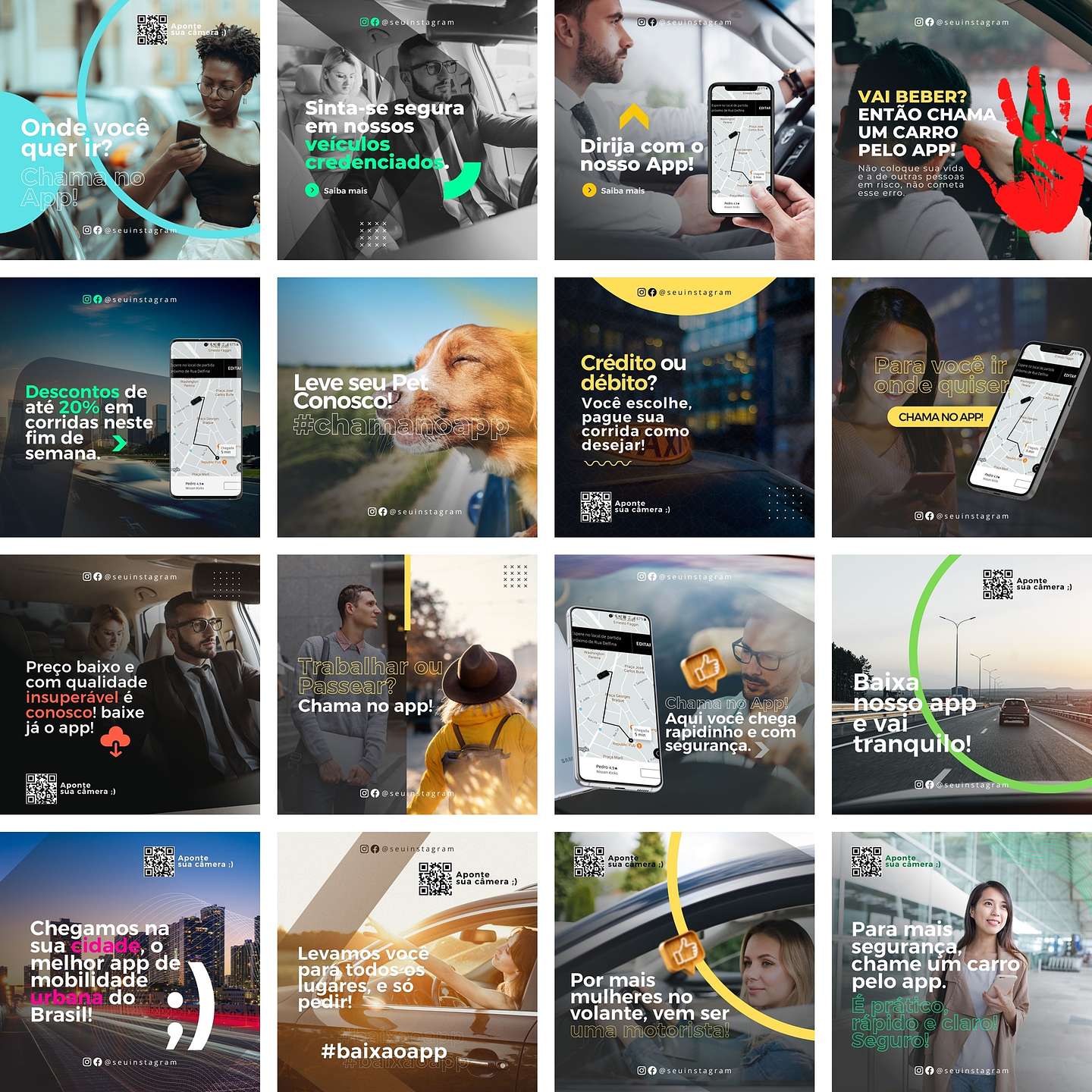 Pack Canva Mobilidade Urbana Templates Editáveis 40 Artes + Bônus 2