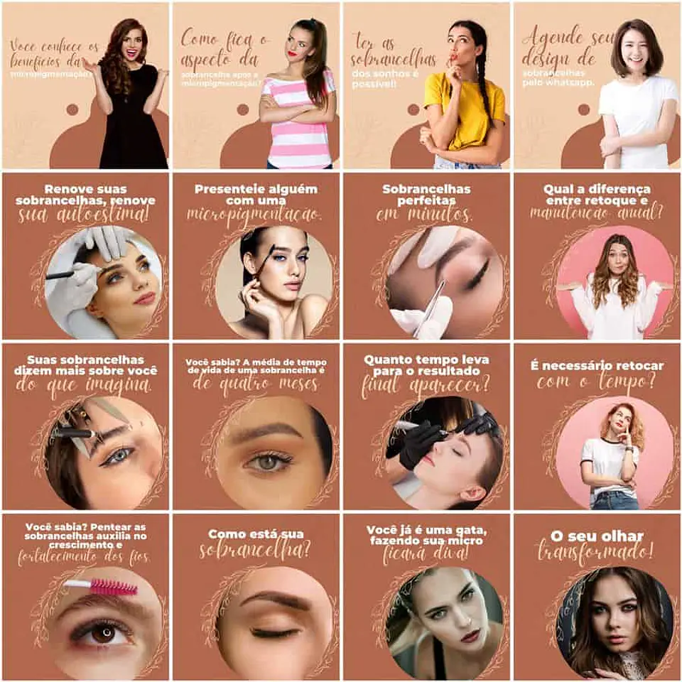 Pack Canva Micropigmentação Templates Editáveis 200 Artes + Legendas 4