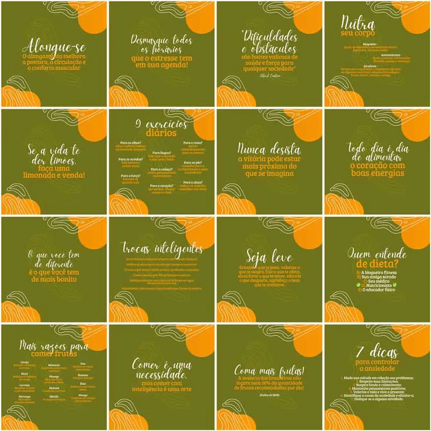 Pack Canva Nutricionista Nutrição Templates Editáveis 200 Artes + Legendas 11