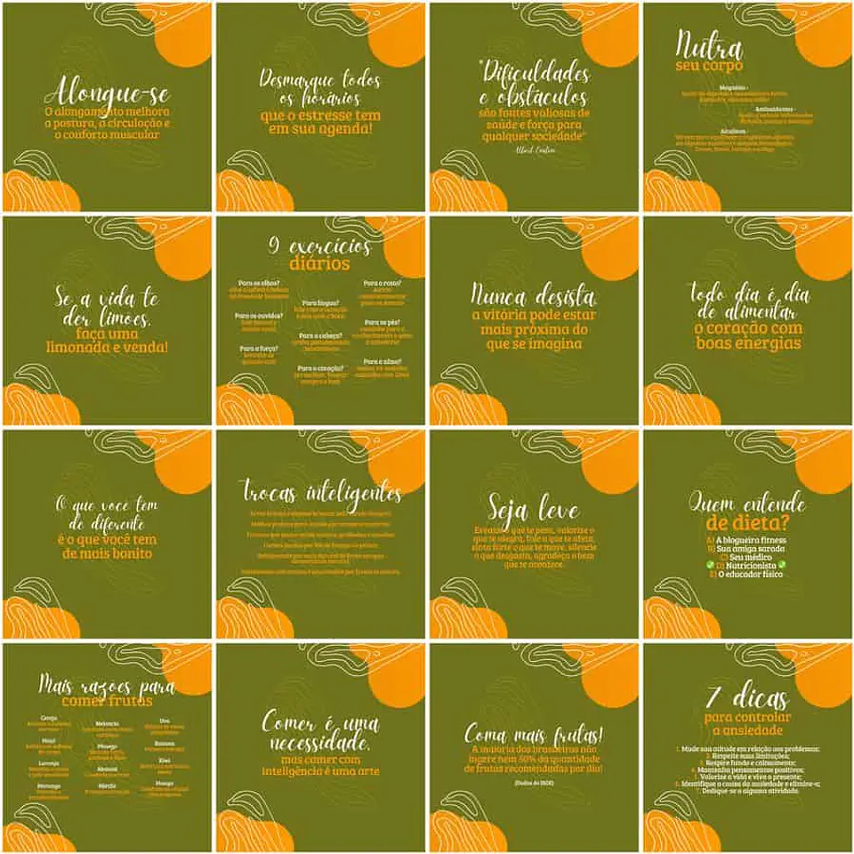 Pack Canva Nutricionista Nutrição Templates Editáveis 200 Artes + Legendas 11