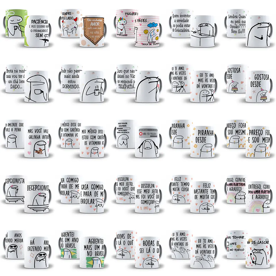 83 Artes Caneca Flork Editável em Corel Draw + Png 3