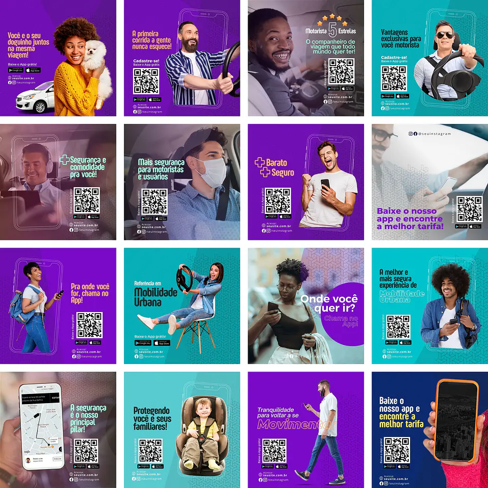 Pack Canva Mobilidade Urbana 2.0 Templates Editáveis 50 Artes + Bônus 3