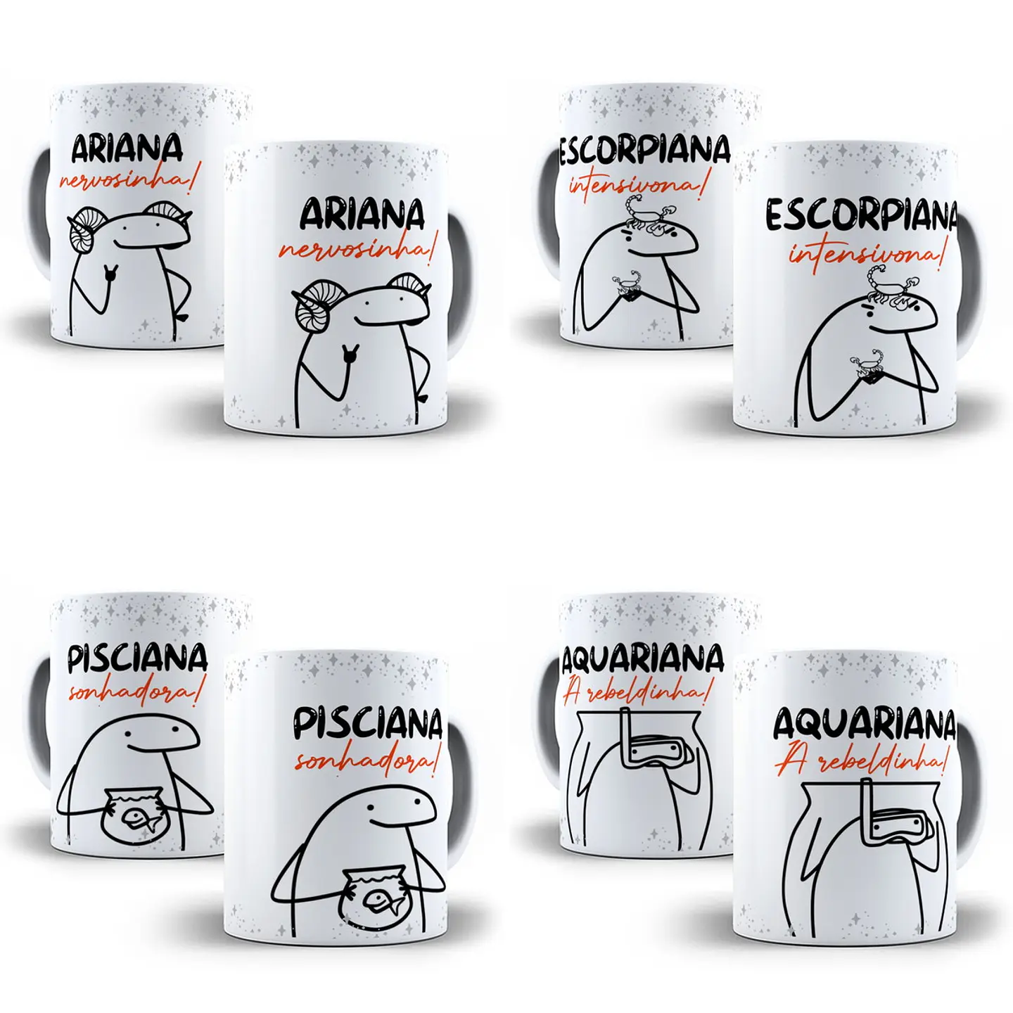 12 Artes Caneca Flork Signos 2.0 Arquivos Sublimação Jpge 2